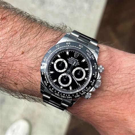 rolex cosmograph daytona black dial oyster|rolex cosmograph daytona 40mm.